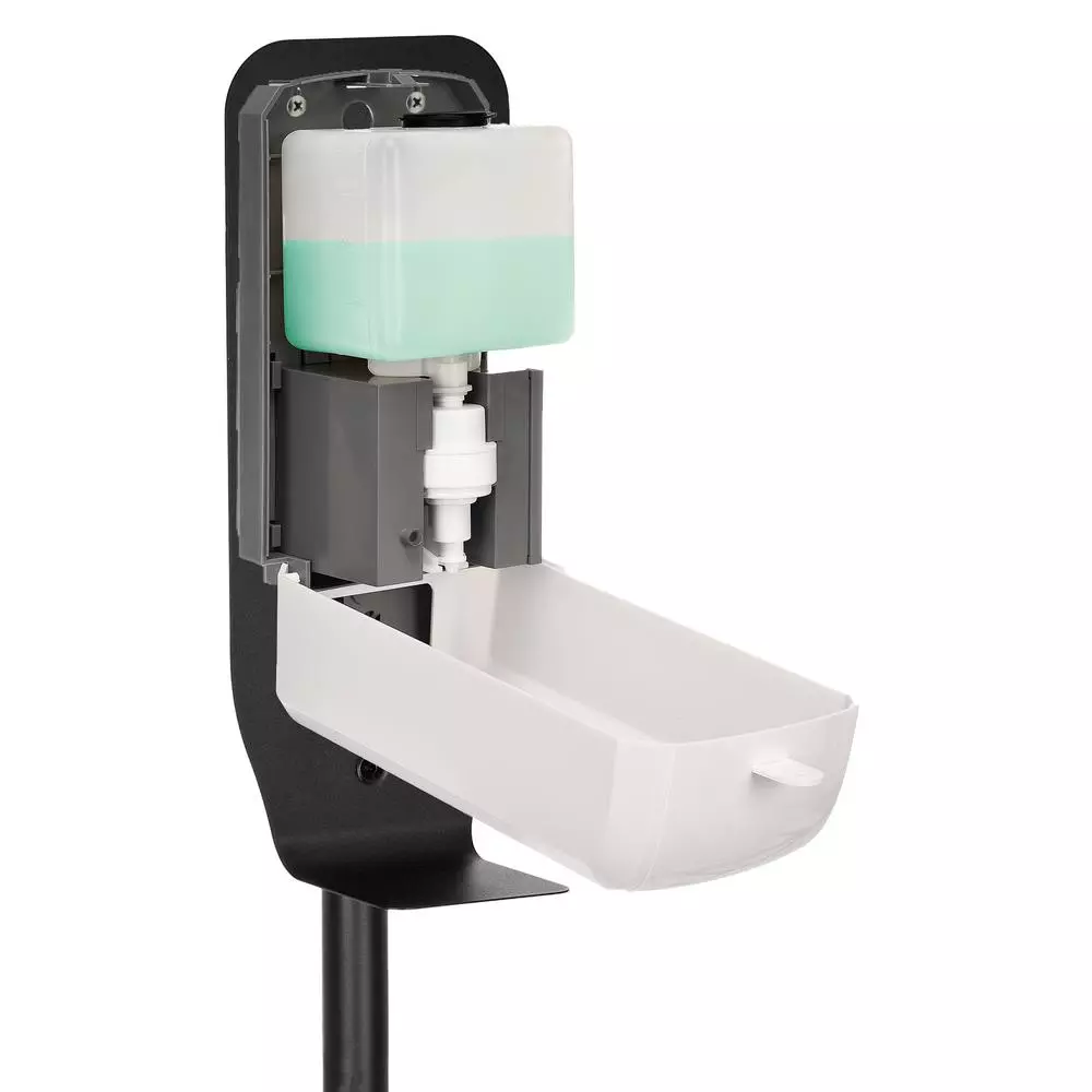 Alpine Industries 1200ml Automatic Foam Hand Sanitizer Dispenser with Floor Stand, White