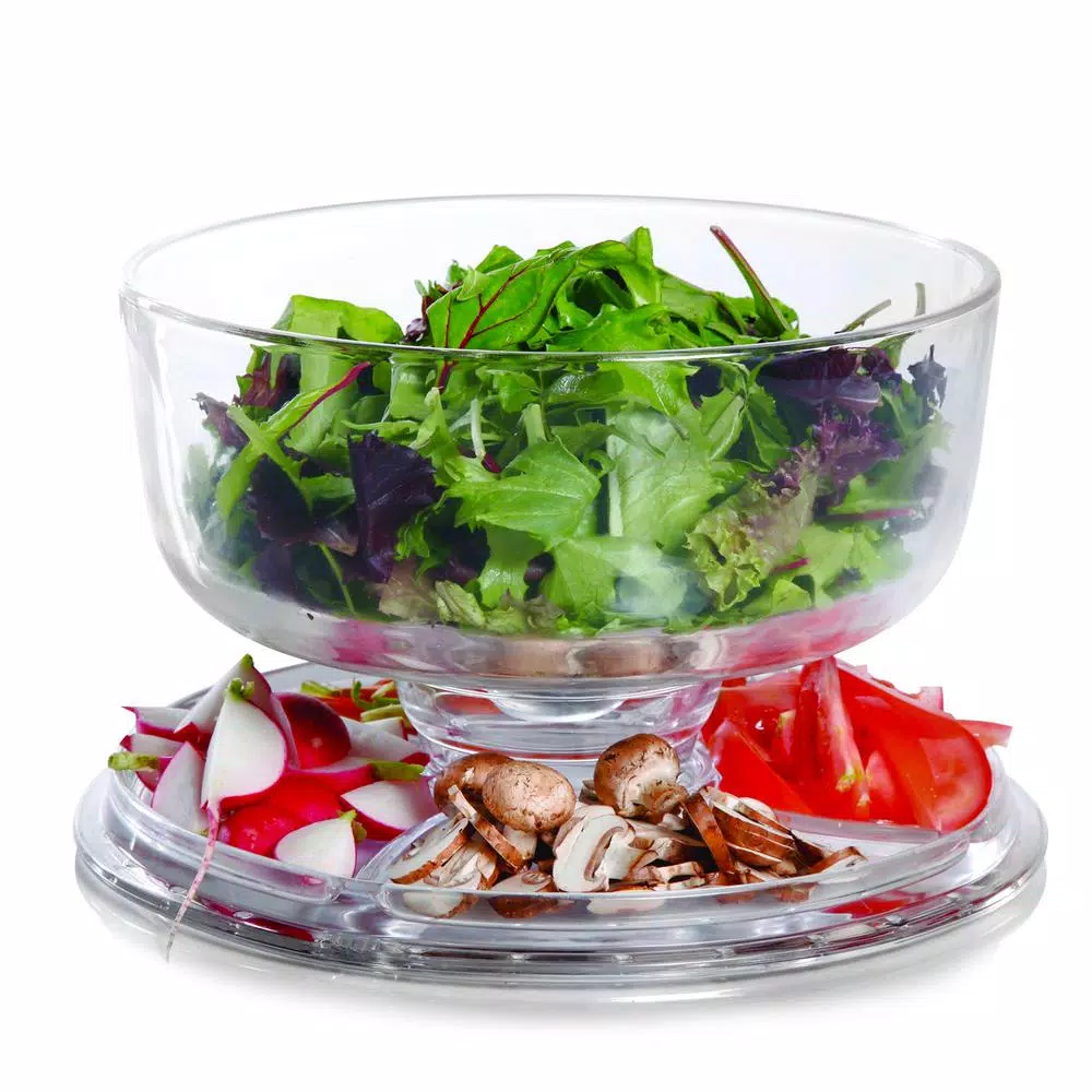 Gibson Home Great Foundations 12-in Clear Glass Cake Stand with Pedestal and Dome Lid
