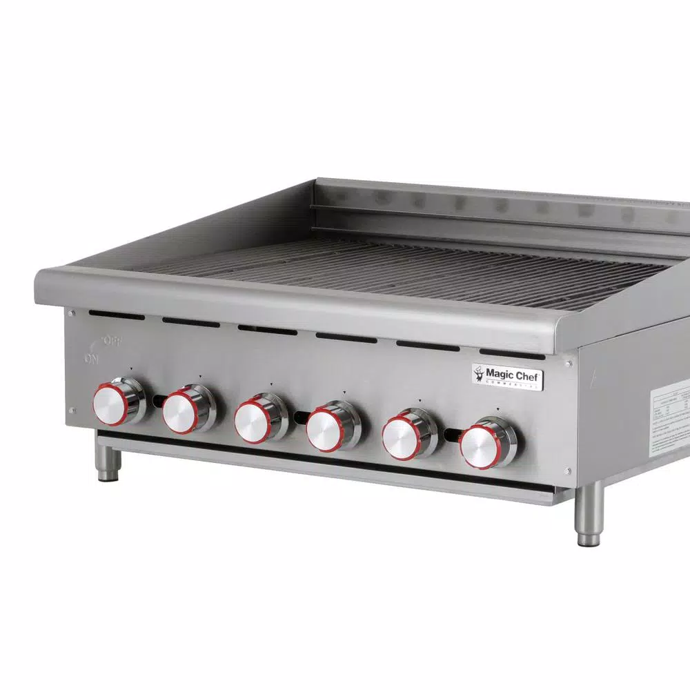 Magic Chef 36 in. Commercial Countertop Radiant Char Broiler, Stainless Steel
