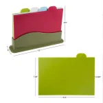 Classic Cuisine 5-Piece Color-Coded Plastic Cutting Board Set with Storage Container thumbnail 2