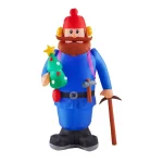 Rudolph 6 ft. Airblown Inflatable Yukon Cornelius with Tiny Christmas Tree - Rudolph the Red-Nosed Reindeer Decor thumbnail 1