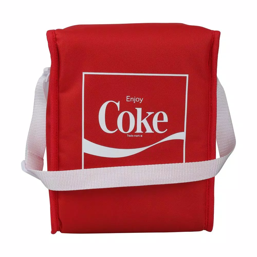 Unbranded Coca-Cola 4 Qt. Soft Sided Insulated Cooler Lunch Bag - Red