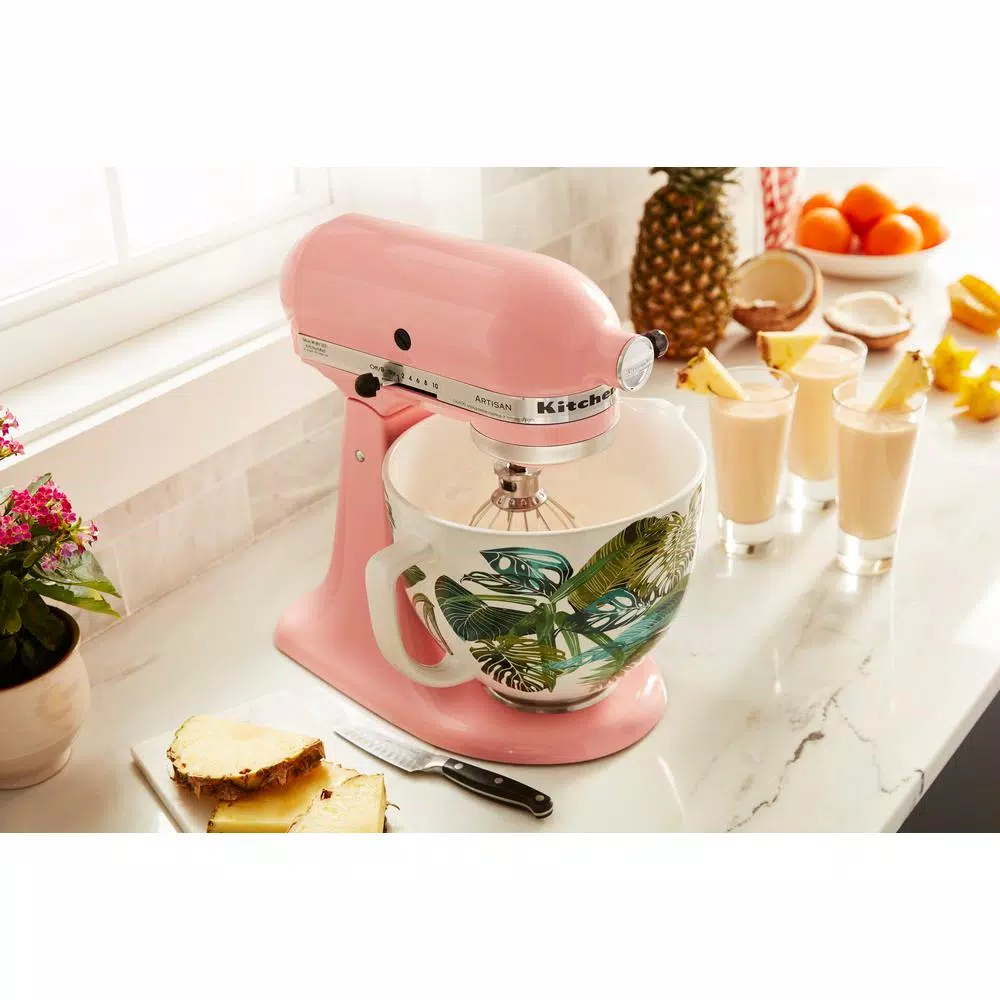 KitchenAid 5 Qt. Tropical Floral Titanium-Reinforced Ceramic Mixing Bowl for Tilt-Head Stand Mixers