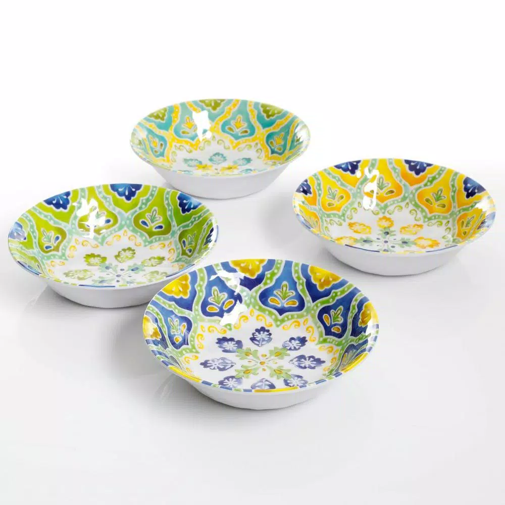 Gibson Home Seaberry 12-Piece Melamine Outdoor Dinnerware Set, Service for 4