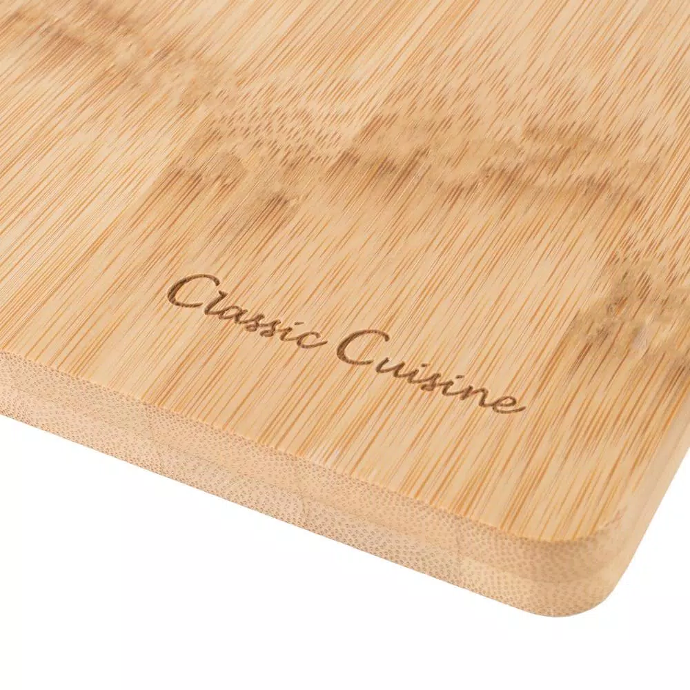Classic Cuisine 9-Piece Bamboo Cheese Board Set with Stainless Steel Cutlery