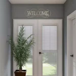 Lavish Home Welcome Decorative Rustic Metal Cutout Wall Sign, Distressed White thumbnail 4