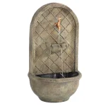 Sunnydaze Decor Messina Resin Florentine Stone Solar Outdoor Wall Fountain thumbnail 1