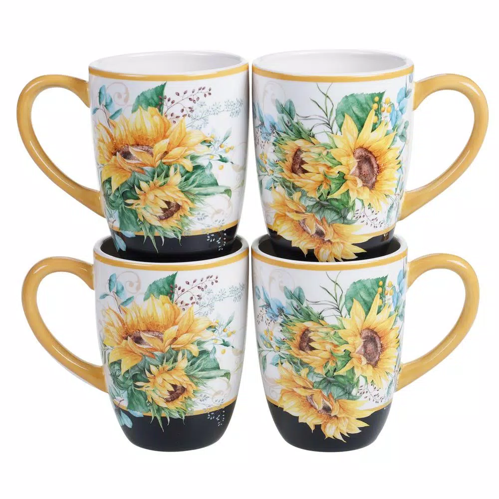 Certified International Sunflower Fields 16-Piece Earthenware Dinnerware Set, Service for 4