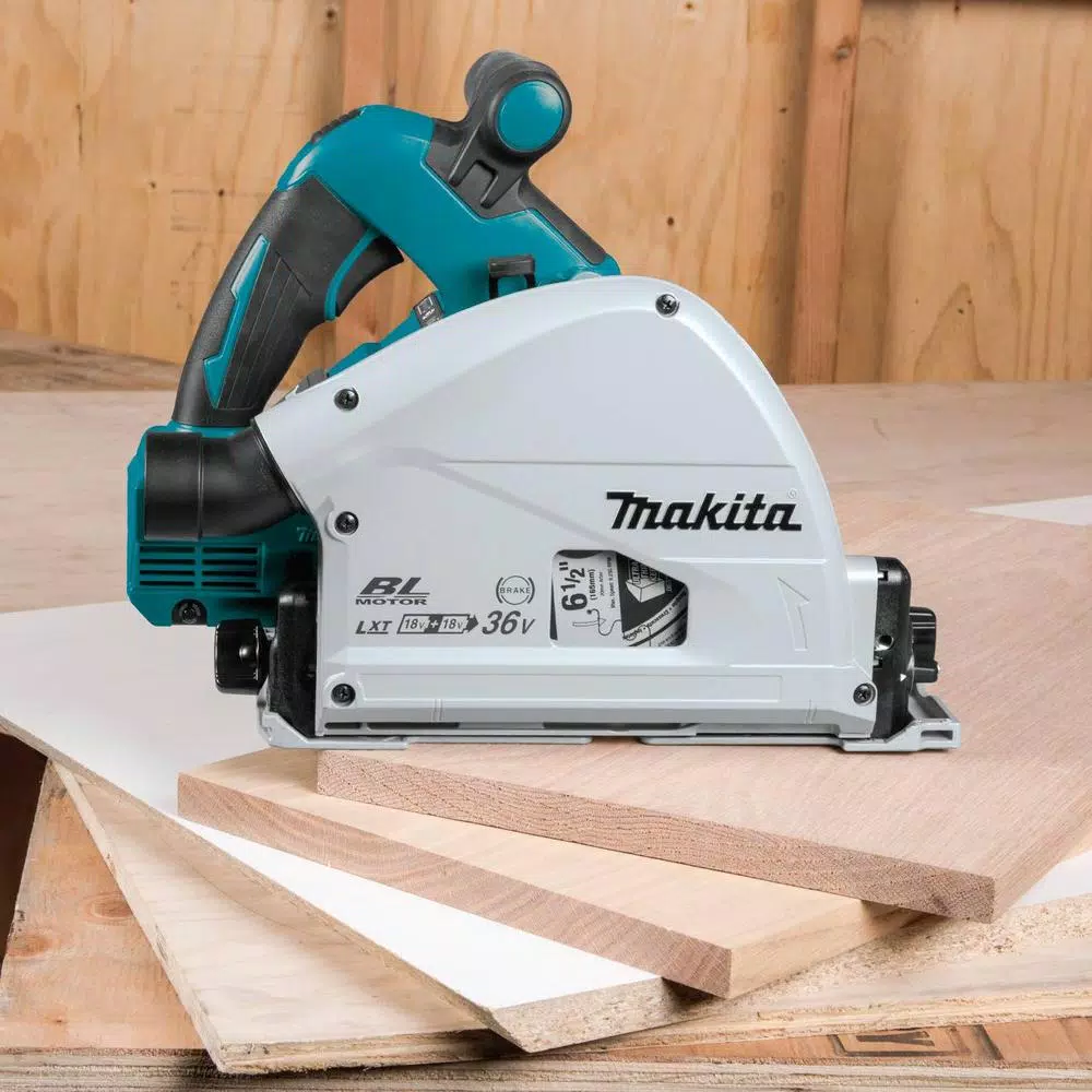 Makita 18V X2 LXT Brushless 6-1/2" Plunge Circular Saw (Tool Only) with 55T Carbide Blade