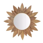 Home Decorators Collection Sunburst Art Deco Accent Mirror, Brown Antiqued Wood, 33.8 in. thumbnail 1