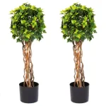 Pure Garden 30 in. English Ivy Single Ball Topiary Tree, 2-Pack thumbnail 1