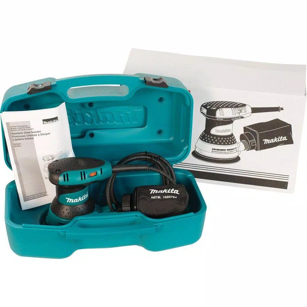 Makita BO5031K 5 in. Corded Random Orbital Sander with Variable Speed and Tool Case