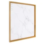 Kate and Laurel Calter Gold Marble Magnetic Memo Board - Carrara Marble Patterned Wall Organizer with Gold Frame thumbnail 1