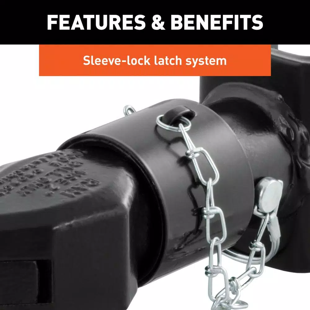 CURT 2" Channel-Mount Coupler with Sleeve-Lock, 7,000 lbs. Capacity, Black