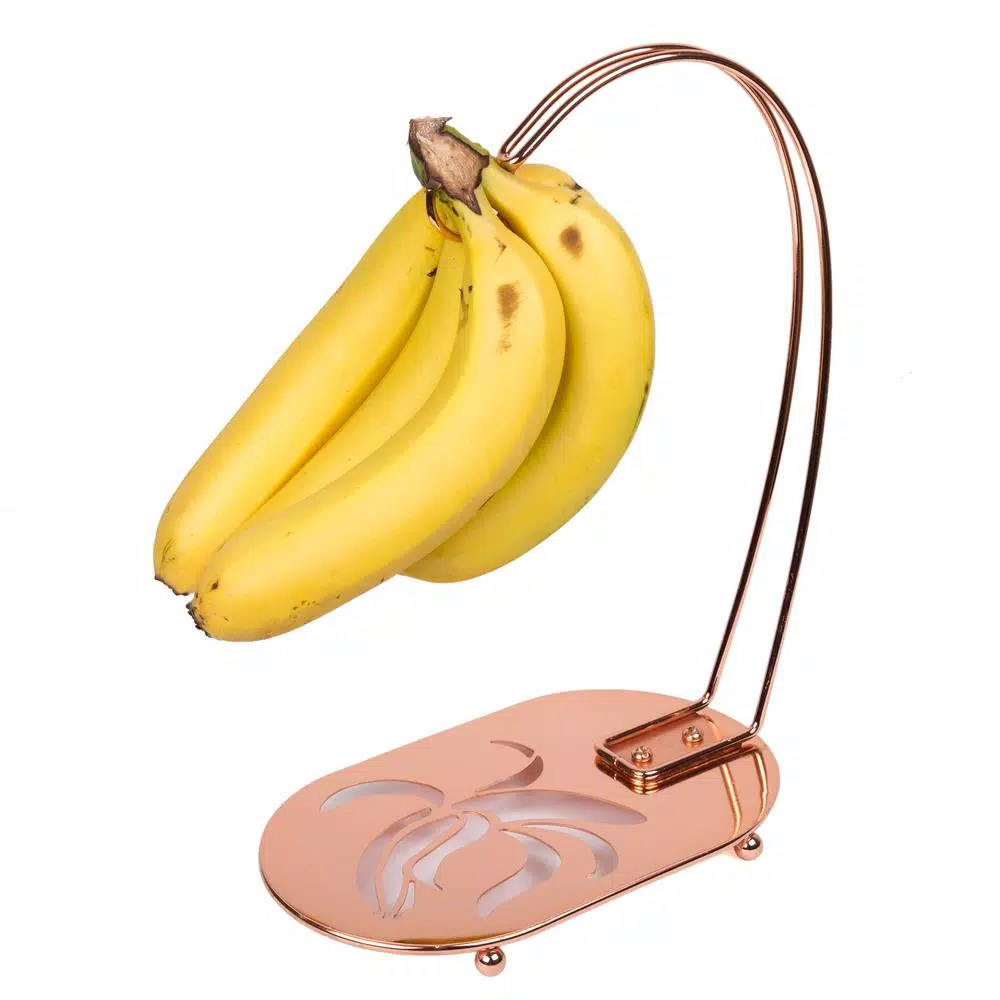 Creative Home Copper Plated Metal Banana Hanger & Fruit Organizer - Elegant Kitchen Decor