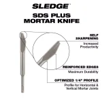 Milwaukee 1/4 in. x 8 in. SDS-Plus SLEDGE Steel Mortar Knife Chisel Bit thumbnail 3