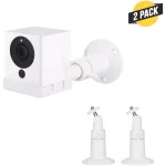 Wasserstein Adjustable Metal Mount for Wyze Cam, 360° Swivel & 90° Tilt, White (2-Pack) thumbnail 1
