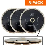 GRIP TIGHT TOOLS 5 in. Premium Plus Segmented Sandwich Diamond Blade for Granite, Marble, Concrete & Masonry (3-Pack) thumbnail 1