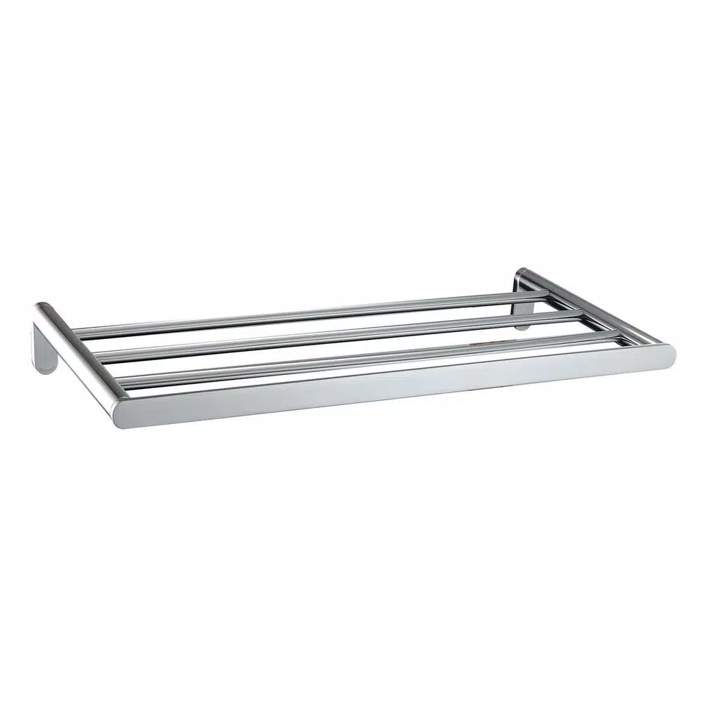 MODONA 24 in. Oval Polished Chrome Towel Rack