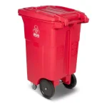 Toter 64 Gal. Red Hazardous Medical Waste Trash Can with Locking Lid and Wheels thumbnail 6