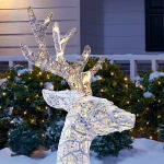 Home Accents Holiday 3.5 ft Polar Wishes White LED Lying Deer Yard Decoration thumbnail 6