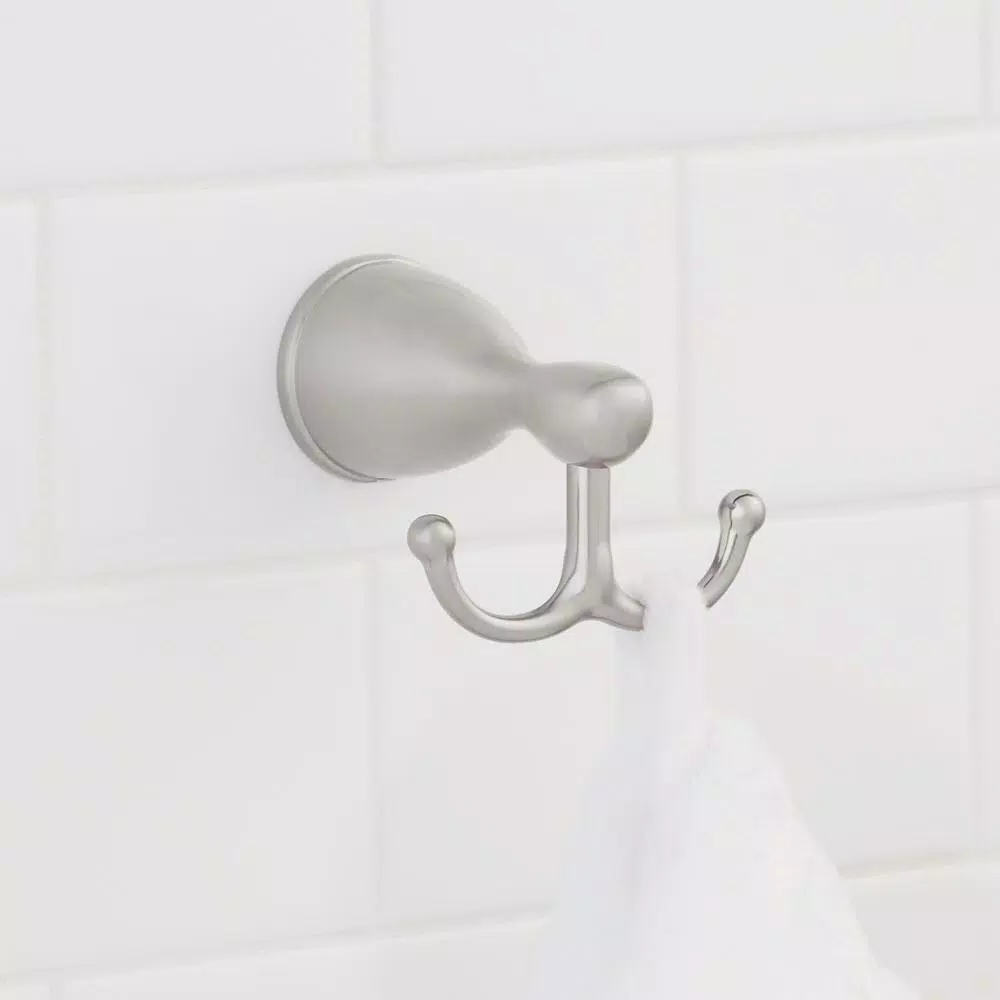 Glacier Bay Builders Double Robe Hook, Brushed Nickel