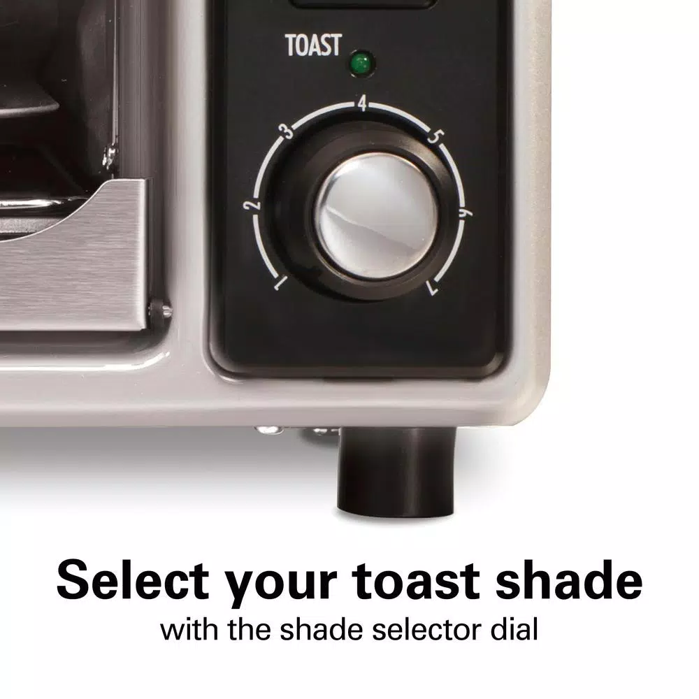 Hamilton Beach Toastation 1300W 2-Slice Toaster Oven, Black and Gray