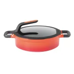 BergHOFF GEM Stay Cool 4.1 qt. Cast Aluminum Nonstick Saute Pan with Glass Lid, Orange thumbnail 1
