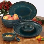 Certified International Aztec Teal 15.75 in. Oval Stoneware Platter thumbnail 2