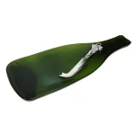 Epicureanist Recycled Wine Bottle Cheese Board and Knife Set, Green thumbnail 1