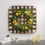 Unbranded 22 in. Greenery Lemon Wreath with 24 in. Bamboo Tobacco Basket thumbnail 8