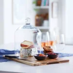 Libbey Acaciawood 5-Piece Cheese Board Serving Set with Glass Dome and Ceramic Bowls thumbnail 2