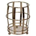 Home Basics Lyon Rose Gold Steel Cutlery Holder with Mesh Bottom and Non-Skid Feet thumbnail 1