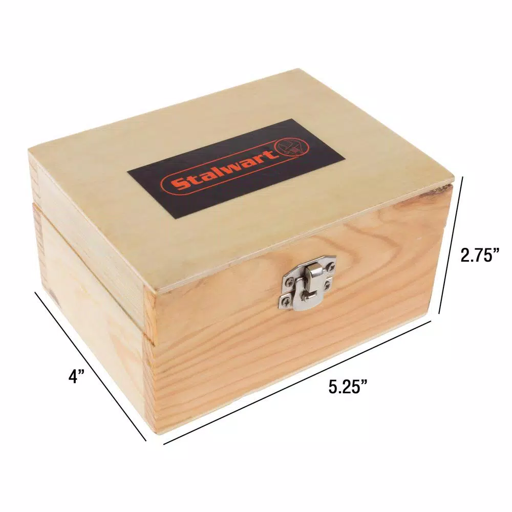 Stalwart 36-Piece Steel Letter and Number Punch Set with Wooden Storage Case