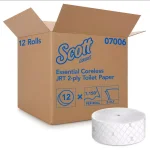 Scott Jumbo Roll White 2-Ply Coreless Toilet Paper, 12 Rolls Per Carton thumbnail 3