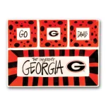 Magnolia Lane Georgia Ceramic 4-Section NCAA Collegiate Tailgating Serving Platter thumbnail 1