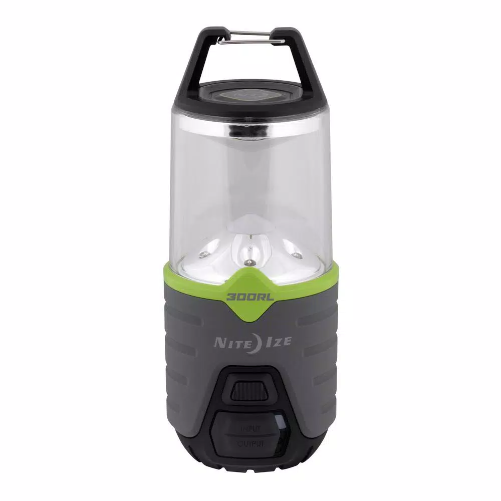 Nite Ize Radiant 300 Lumens Rechargeable LED Lantern with USB Power Bank and Carabiner Handle