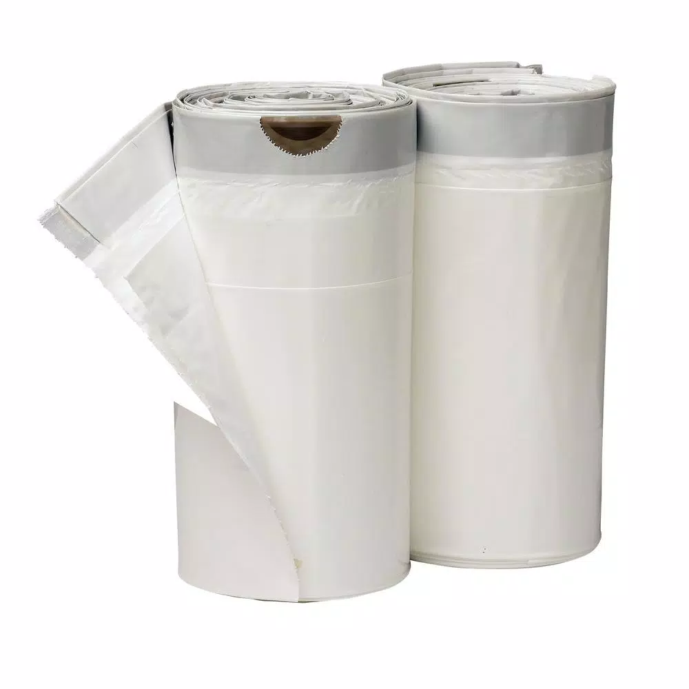 HDX 18 Gallon White Kitchen and Compactor Drawstring Trash Bags, 60-Count