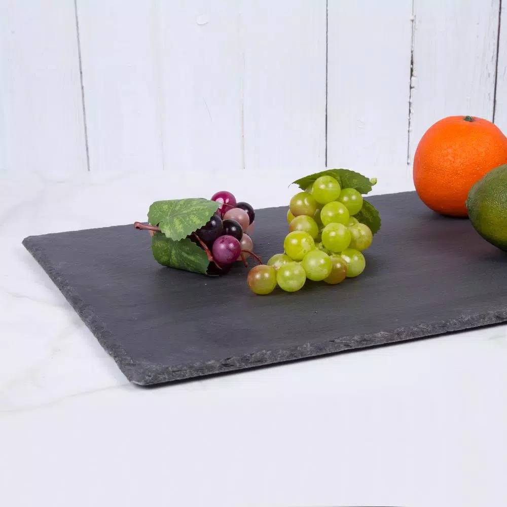Creative Home Natural Slate Stone Rectangular Serving Board, 12 x 20 in. Cheese Platter