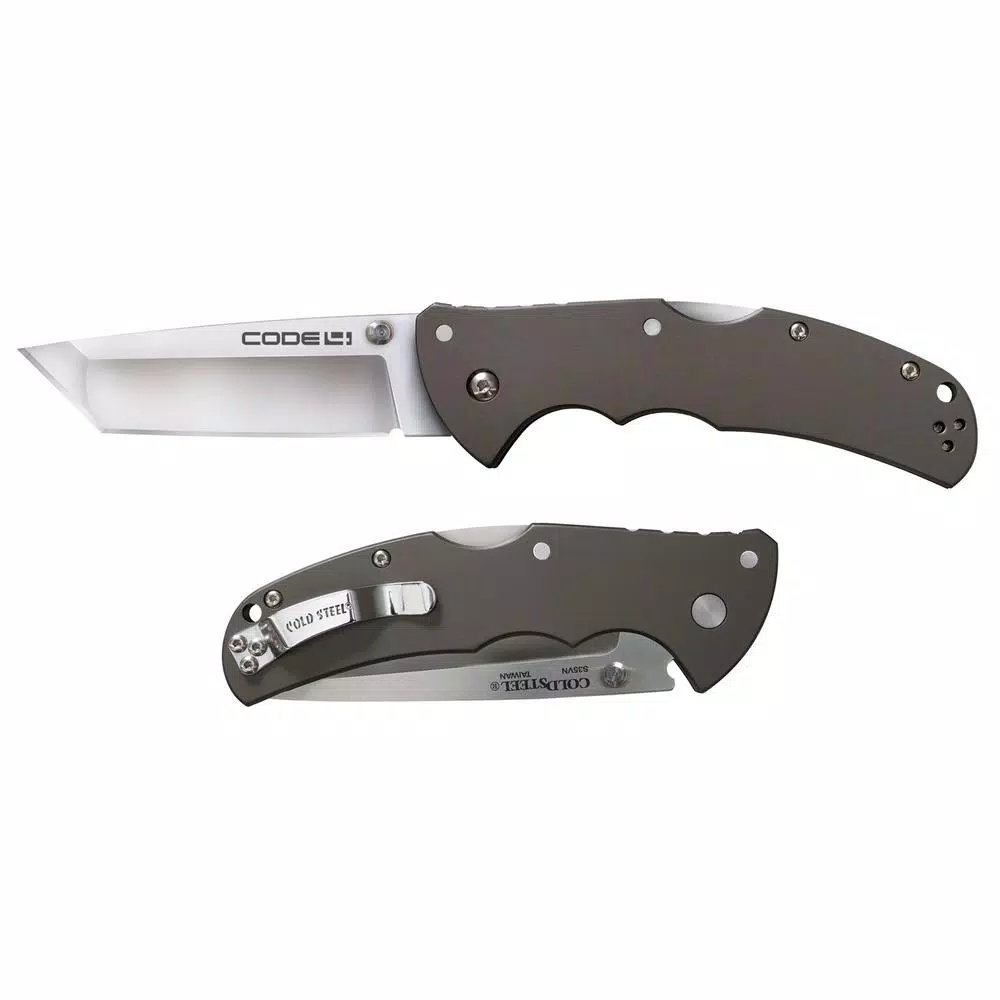 Cold Steel Code 4 3.5 in. Tanto S35VN Folding Knife, Plain Edge
