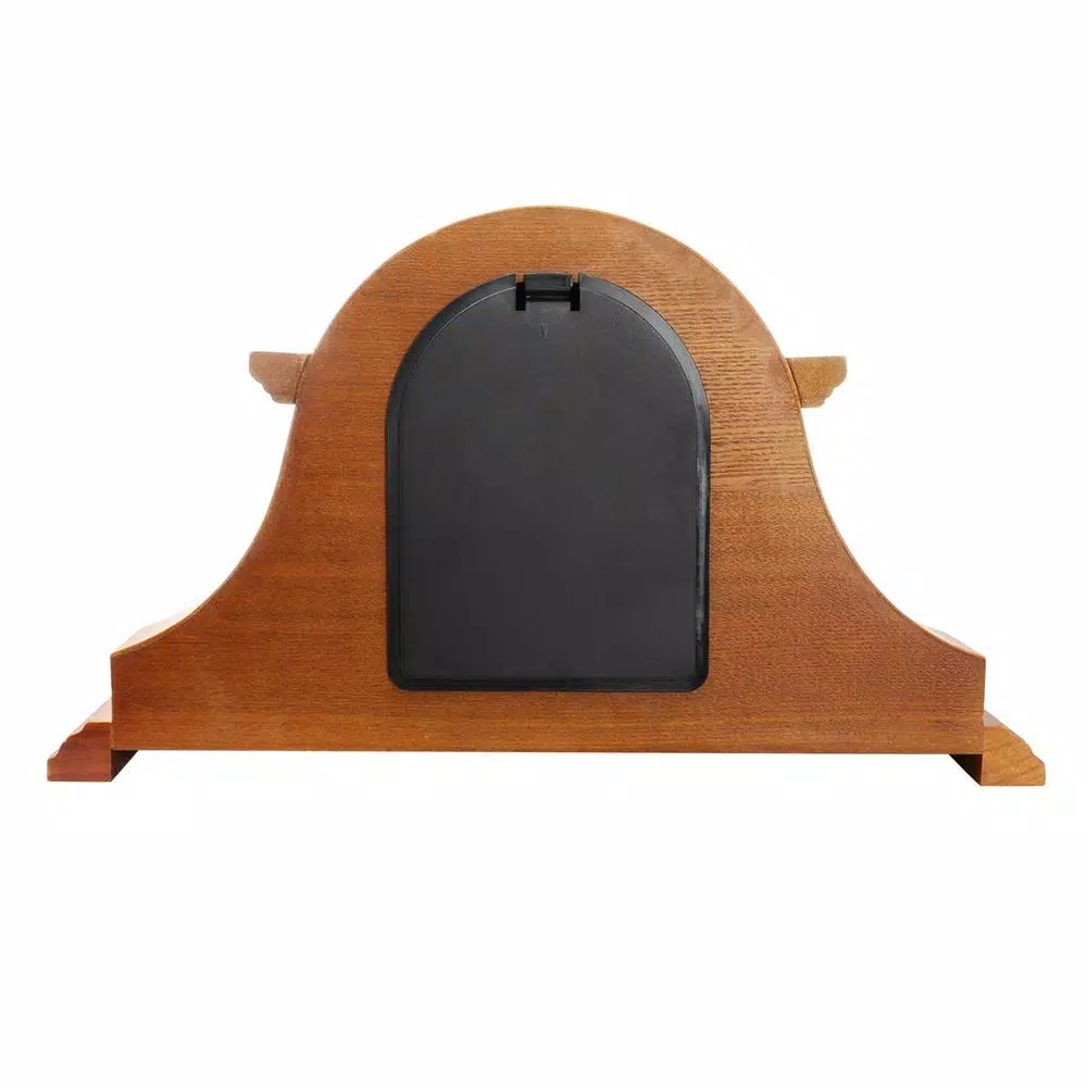 Bedford Clock Collection Mahogany Cherry Mantel Clock with 4 Chime Settings and Volume Control