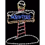 Fraser Hill Farm 48 in. North Pole Christmas LED Light Sculpture thumbnail 1