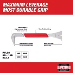 Milwaukee 10 in. Molding Puller Pry Bar with SMOOTHPULL Head Geometry thumbnail 2