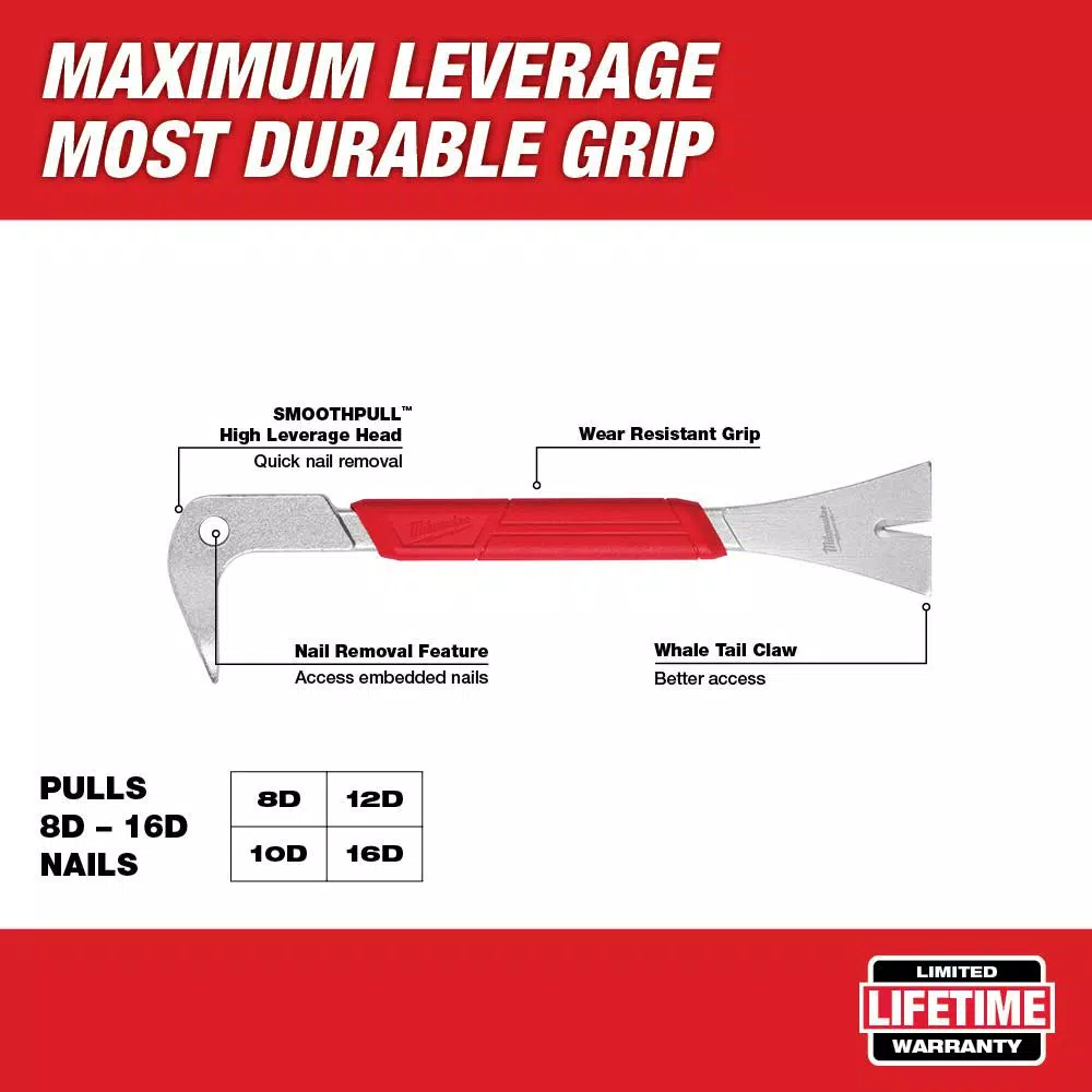Milwaukee 10 in. Molding Puller Pry Bar with SMOOTHPULL Head Geometry