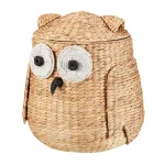 StyleWell Light Brown Owl Water Hyacinth Woven Decorative Basket with Lid thumbnail 6