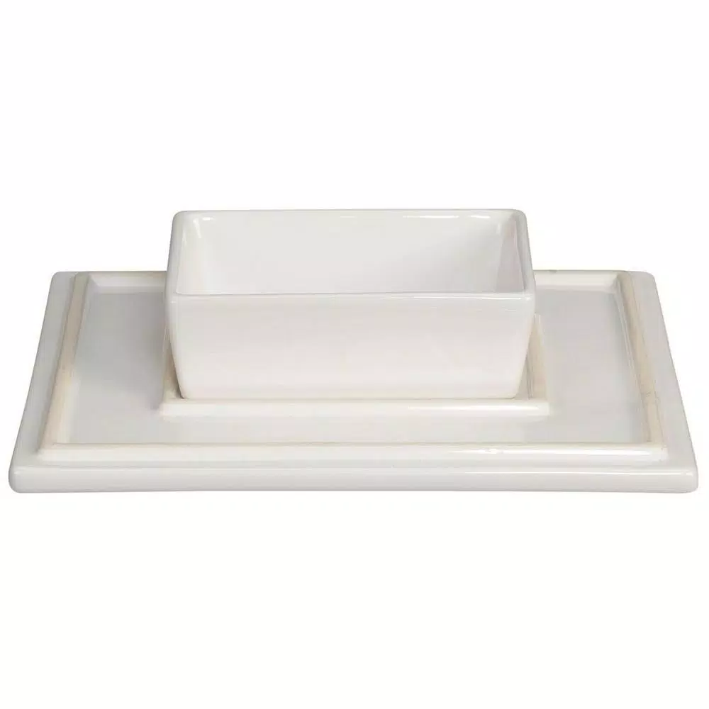 Unbranded CreativeWare Island Breeze Complete Hostess Server Set with Water Hyacinth Basket & Ceramic Bowls