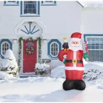 Fraser Hill Farm 8 ft. Americana Santa with Bald Eagle & American Flag Christmas Inflatable with Lights thumbnail 11