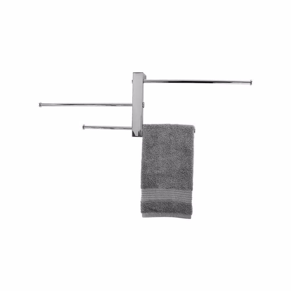Nameeks Gedy Bridge Wall Mounted Polished Chrome Towel Rack with 3 Adjustable Sliding Bars