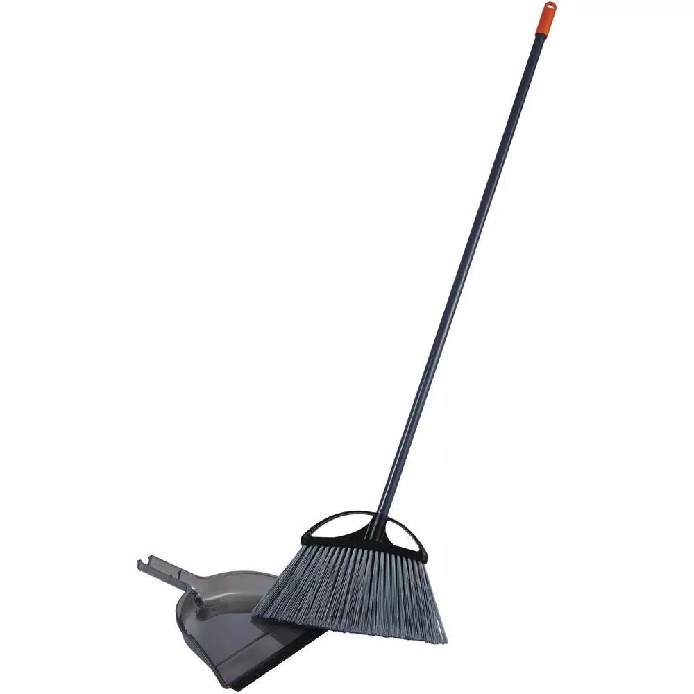 HDX 13 in. Extra Wide Angle Broom and Dustpan Set with Metal Handle