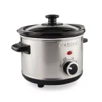 Courant 1.5 Qt. Brushed Stainless Steel Slow Cooker with Tempered Glass Lid thumbnail 1